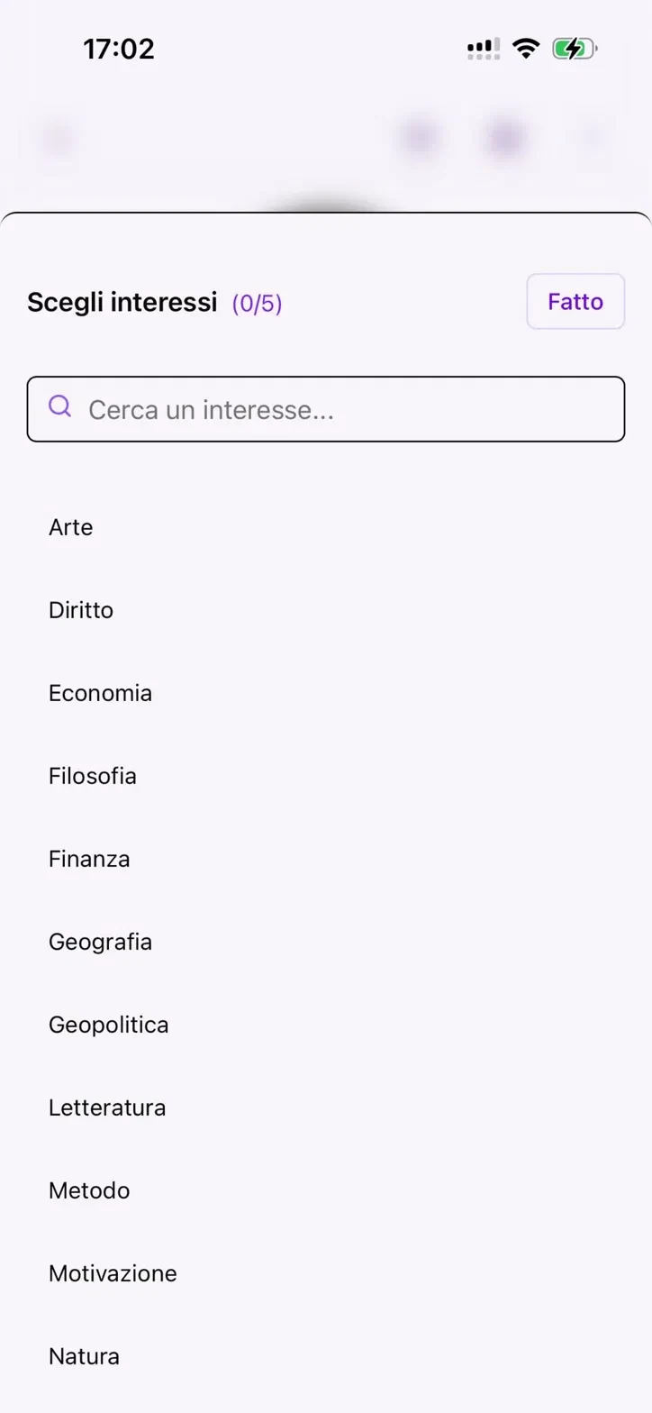 Scelta interessi